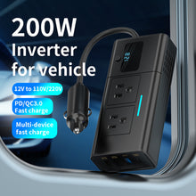 Load image into Gallery viewer, Car Converter 200W Inverter 12V to 220V 12V to 110V Power Converter 12V Vehicles