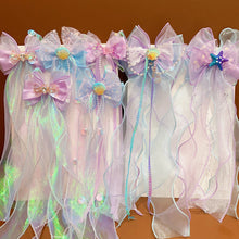 Load image into Gallery viewer, Bowknot Ribbon Hair Clip Shiny Multicoloured Ponytail Hairpin Sweet Mermaid Headwear Hair Accessories for Children