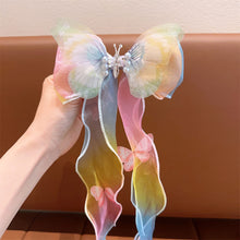 Load image into Gallery viewer, Bowknot Ribbon Hair Clip Multicoloured Temperamental Gradient Butterfly Hairpin Headwear Hair Accessories for Children
