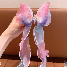 Load image into Gallery viewer, Bowknot Ribbon Hair Clip Multicoloured Temperamental Gradient Butterfly Hairpin Headwear Hair Accessories for Children