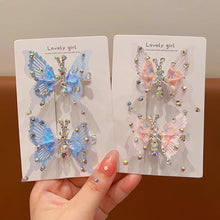 Load image into Gallery viewer, Rhinestone Butterfly Hairpin Three-dimensional Lively Moving Wings Lovely Bangs Hair Clip Headwear Hair Styling Accessories