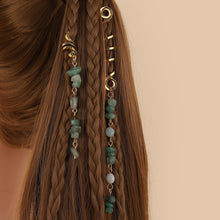 Load image into Gallery viewer, Personalized Natural Stone Pendant Hair Ring Fashionable Retro Braided Hair Tie Adjustable Hair Band Headwear Hair Accessories