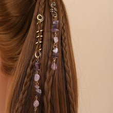 Load image into Gallery viewer, Personalized Natural Stone Pendant Hair Ring Fashionable Retro Braided Hair Tie Adjustable Hair Band Headwear Hair Accessories