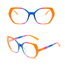 Load image into Gallery viewer, Oil Painting Style Large Frame Blue-light-blocking Glasses Fashionable Retro Colourful Decorative Glasses for Women