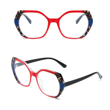 Load image into Gallery viewer, Oil Painting Style Large Frame Blue-light-blocking Glasses Fashionable Retro Colourful Decorative Glasses for Women