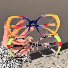 Load image into Gallery viewer, Oil Painting Style Large Frame Blue-light-blocking Glasses Fashionable Retro Colourful Decorative Glasses for Women