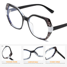 Load image into Gallery viewer, Oil Painting Style Large Frame Blue-light-blocking Glasses Fashionable Retro Colourful Decorative Glasses for Women