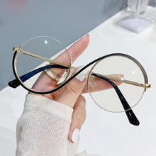 Load image into Gallery viewer, S-ring Metal Half-frame Blue-light-blocking Glasses Personalized Fashionable Durable Metal Hinge Glasses for Women