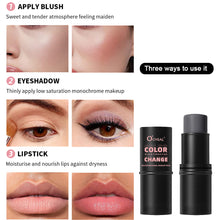 Load image into Gallery viewer, Multi Functional Warming Powder Blusher Stick Rouge Cream Lip Lipstick Lip Color Three in One Brightening Cosmetic Stick