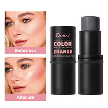 Load image into Gallery viewer, Multi Functional Warming Powder Blusher Stick Rouge Cream Lip Lipstick Lip Color Three in One Brightening Cosmetic Stick