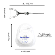 Load image into Gallery viewer, Stainless Steel Toothpick Dental Floss Portable Dental Floss 304 Oral Care Cleaning Gaps Tartar Y Shape Flossing Toothpick