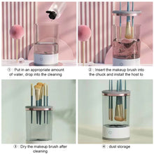 Load image into Gallery viewer, Portable USB Plug Electric Makeup Brush Cleaner with Rubber Makeup Machine Electric USB Quick Cleaner Cleaning Brush Collar Brush