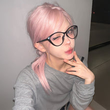 Load image into Gallery viewer, Wig Pink Gold Forehead Lace Long Straight Hair Wig Female Full Headset Beautiful Girl Women Pink Wig Cover