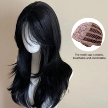 Load image into Gallery viewer, Wig Female Full Headset Simulated Hair Rose Hair Mesh Style French Hairband High Level Simulated Hair Wig