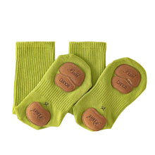 Load image into Gallery viewer, 1 Pair Mid-Tube Dance Socks With Anti-Slip Wear-Resistant Sole Leather Sports Yoga Multi-Color Cotton Socks