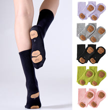Load image into Gallery viewer, 1 Pair Mid-Tube Dance Socks With Anti-Slip Wear-Resistant Sole Leather Sports Yoga Multi-Color Cotton Socks