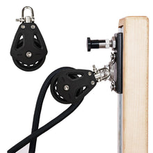 Load image into Gallery viewer, 1PC Nylon High Load Capacity Single Pulley Universal Head Swivel Sailboat Plain Bearing Block Rope Runner Boat Accessories