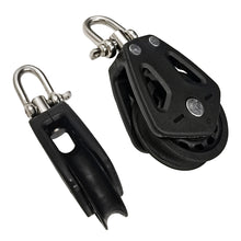 Load image into Gallery viewer, 1PC Nylon High Load Capacity Single Pulley Universal Head Swivel Sailboat Plain Bearing Block Rope Runner Boat Accessories