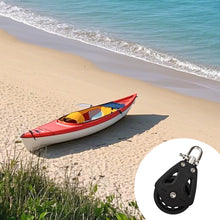 Load image into Gallery viewer, 1PC Nylon High Load Capacity Single Pulley Universal Head Swivel Sailboat Plain Bearing Block Rope Runner Boat Accessories