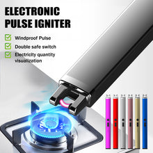 Load image into Gallery viewer, Windproof Pulse Electric Arc Ignition Flameless Plasma Ignition Candle Lighters with USB Rechargeable Lighter for Kitchen Outdoor BBQ