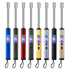 Load image into Gallery viewer, Windproof Electric Arc Ignition Pulse Flameless Plasma Lighters with Flexible Steel Hose and Digital Display Type-C Rechargeable Lighter Kitchen Outdoor BBQ Candle