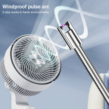 Load image into Gallery viewer, Windproof Electric Arc Ignition Pulse Flameless Plasma Lighters with Flexible Steel Hose and Digital Display Type-C Rechargeable Lighter Kitchen Outdoor BBQ Candle