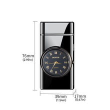 Load image into Gallery viewer, Portable Metal Dual Arc Lighter LED Display USB Rechargeable with Clock and Flashlight Flameless Lighter Outdoor Camping Men's Gifts BBQ