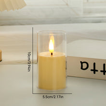 Load image into Gallery viewer, 1/3Pcs LED Flameless Electric Candles Light Acrylic Glass Battery Flickering Fake Tealight for Wedding Party Christmas Decor