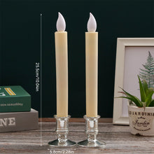 Load image into Gallery viewer, 1 Pair/Set LED Flameless Electric Candles Light Acrylic Glass Battery Flickering Fake Tealight with Remote Control for Wedding Party Christmas Decor