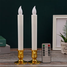 Load image into Gallery viewer, 1 Pair/Set LED Flameless Electric Candles Light Acrylic Glass Battery Flickering Fake Tealight with Remote Control for Wedding Party Christmas Decor