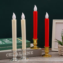 Load image into Gallery viewer, 1 Pair/Set LED Flameless Electric Candles Light Acrylic Glass Battery Flickering Fake Tealight with Remote Control for Wedding Party Christmas Decor
