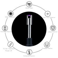 Load image into Gallery viewer, 28inch USB Windproof Electric Arc Lighters Rechargeable with Long Adjustable Handle Cigarette Lighters Plasma Pulsed Powerful for Kitchen Outdoor BBQ Candle