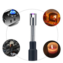 Load image into Gallery viewer, 28inch USB Windproof Electric Arc Lighters Rechargeable with Long Adjustable Handle Cigarette Lighters Plasma Pulsed Powerful for Kitchen Outdoor BBQ Candle