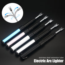 Load image into Gallery viewer, 28inch USB Windproof Electric Arc Lighters Rechargeable with Long Adjustable Handle Cigarette Lighters Plasma Pulsed Powerful for Kitchen Outdoor BBQ Candle