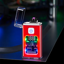 Load image into Gallery viewer, USB Rechargeable Dual ARC Electric Lighter Cool Windproof Plasma Lighters with LED Light for Men Outdoor Camping BBQ Gadgets