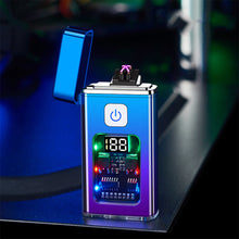 Load image into Gallery viewer, USB Rechargeable Dual ARC Electric Lighter Cool Windproof Plasma Lighters with LED Light for Men Outdoor Camping BBQ Gadgets