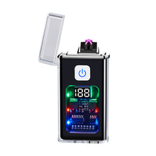 Load image into Gallery viewer, USB Rechargeable Dual ARC Electric Lighter Cool Windproof Plasma Lighters with LED Light for Men Outdoor Camping BBQ Gadgets