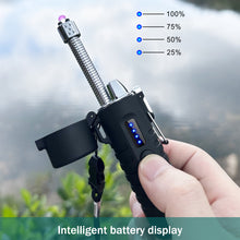 Load image into Gallery viewer, 360° Rotating Hose Flashlight Electric Arc Lighter Waterproof Cigarette Lighter Retractable Type-C Rechargeable Chargering for Men Gift Outdoor Travel