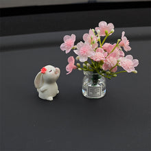 Load image into Gallery viewer, 2Pcs Car Decoration Ornaments Babysbreath Jasmine Vase Glass Vase Micro Landscape Rabbit Car Interior Decoration Mini Console