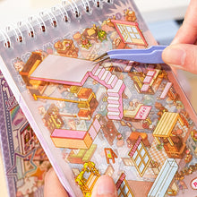 Load image into Gallery viewer, 20Pcs 20in1 Cartoon Landscape Sticker Book DIY 3D Pocket Cabin Scene Stickers Gift for Kid Child