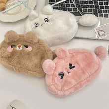 Load image into Gallery viewer, Cute Plush Pencil Case Large Capacity Zipper Stationery Bag Student Stationery Storage Bags Cartoon Cosmetics Storage Bag