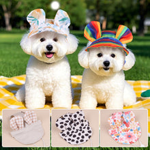 Load image into Gallery viewer, Spring Pet Sun Hat for Cats and Dogs Breathable Fisherman Cap with Ear Holes Sun Protection and Shade for Outdoor Activities