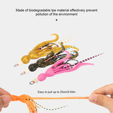 Load image into Gallery viewer, 1PC 10.5CM/7G TPE Eco-Friendly Sea Fishing Octopus String Hook High Elasticity Bionic Squid Double Hook Lure Fluorescence Soft Bait