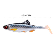 Load image into Gallery viewer, 1PC 20CM 3D Eye T-Tail Bionic Bait Sea Boat Fishing Speed Sinking Silicone Fake Bait For Sea Bass