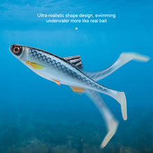 Load image into Gallery viewer, 1PC 20CM 3D Eye T-Tail Bionic Bait Sea Boat Fishing Speed Sinking Silicone Fake Bait For Sea Bass