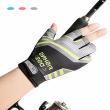 Load image into Gallery viewer, 1Pair Outdoor Stab-Proof Non-Slip Three-Finger Fishing Gloves Ice Silk Breathable Sunscreen Gloves