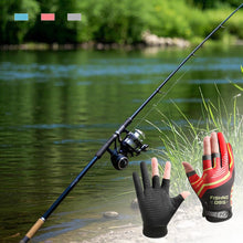 Load image into Gallery viewer, 1Pair Outdoor Stab-Proof Non-Slip Three-Finger Fishing Gloves Ice Silk Breathable Sunscreen Gloves