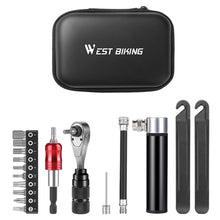 Load image into Gallery viewer, Multi-Functional Aluminum Alloy Bicycle Repair Tool Set Ratchet Wrench Screwdriver Tire Rod Pump Bike Repair Tool
