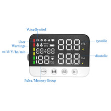 Load image into Gallery viewer, LED Screen Upper Arm Cuff Blood Pressure Monitor Electronic Digital Sphygmomanometer Medical BP Monitors Tensiometer