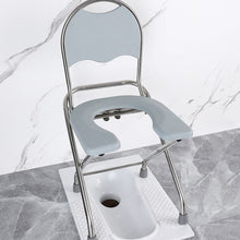 Load image into Gallery viewer, Comfortable Washable Toilet Seat for Bathroom Trong Bearing Capacity Stable Bottom Shower Chair Frosted Seat Board Commode Stool